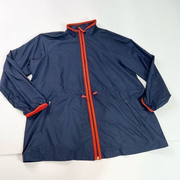 J. Jill Fit Jacket Womens Extra Large Blue & Red Water Repellent Full-Zip - Picture 1 of 9